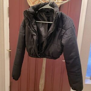 Zip-Up Crop Puffer Jacket